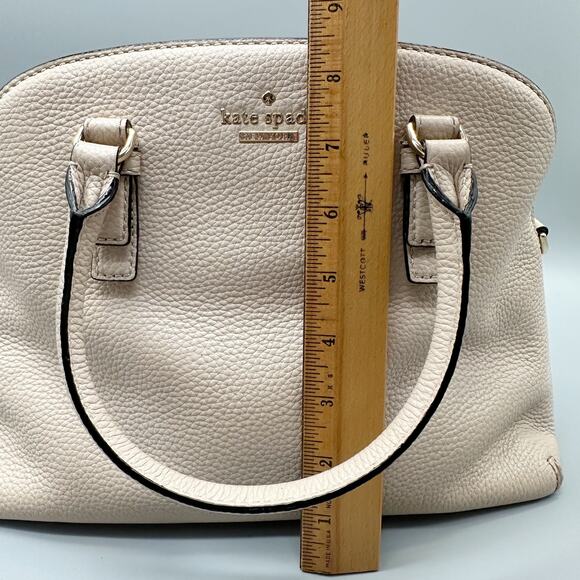 Kate Spade Jackson Street Lottie Satchel Pebbled Leather Porcelain Bone Cream - Picture 9 of 14